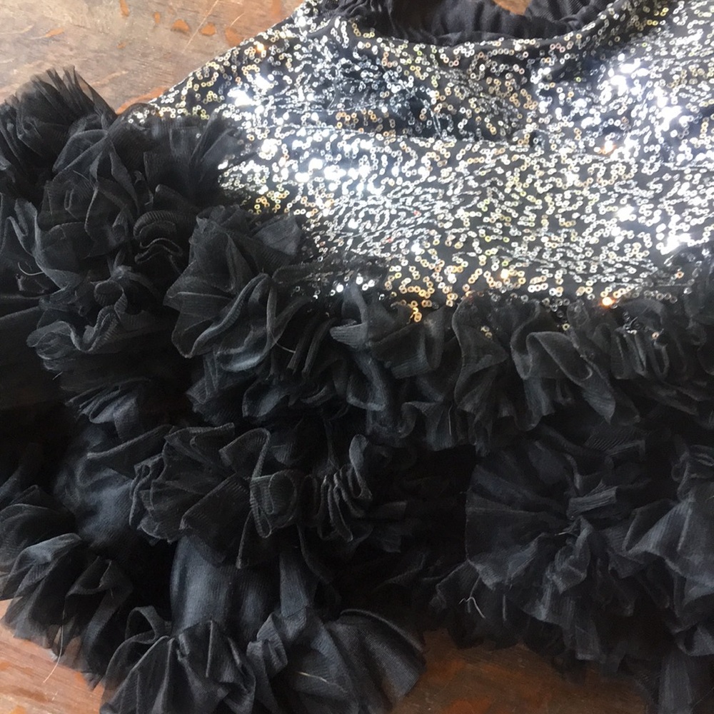 Girls sequined layered poofy skirt